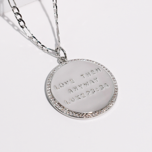 Luke 23:24 Silver Necklace