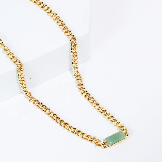 Luxe Green Bar Necklace