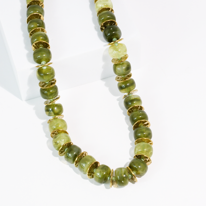 Olive Marble Necklace Waterproof