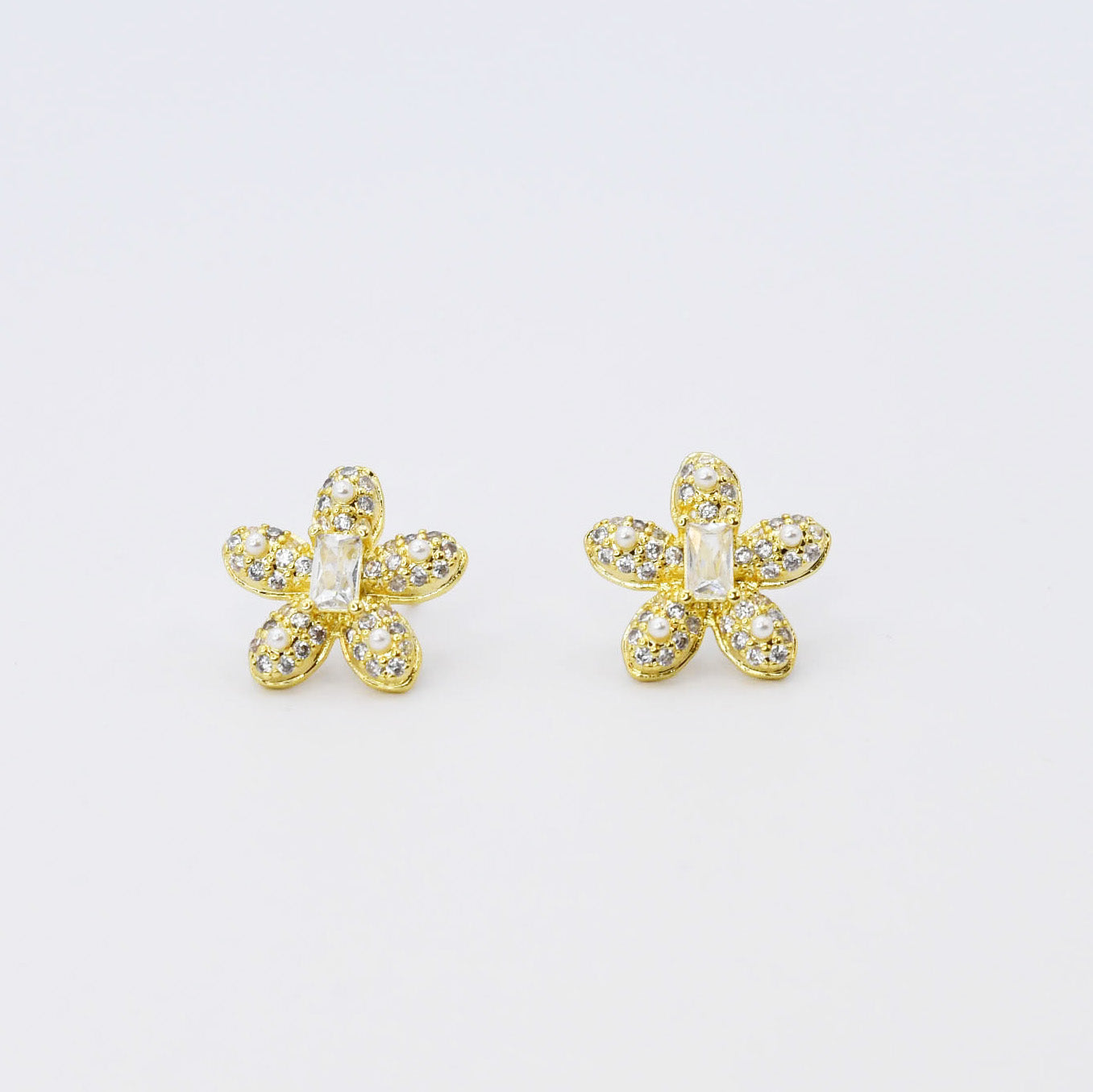 Pave Flower Stud