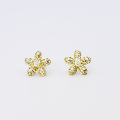 Pave Flower Stud