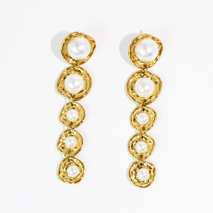 Pearl Cascade Earrings Waterproof