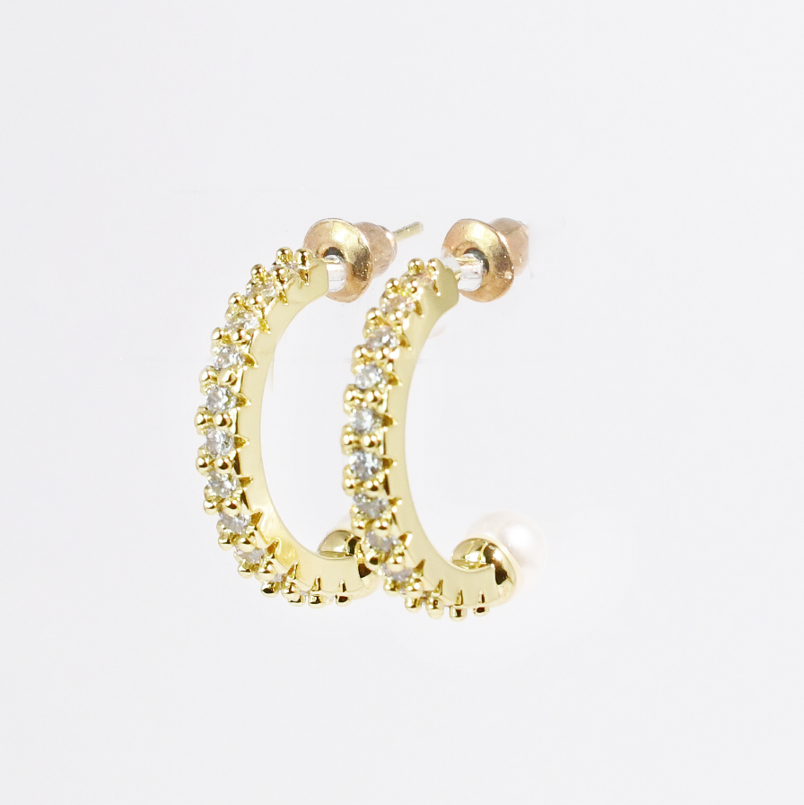Pearl Crush Hoop Gold