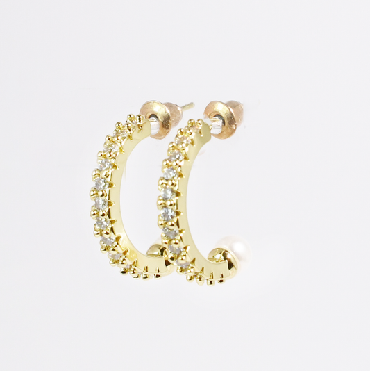 Pearl Crush Hoop Gold