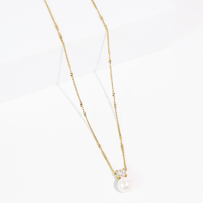 Pearl Dot Crystal Necklace Waterproof