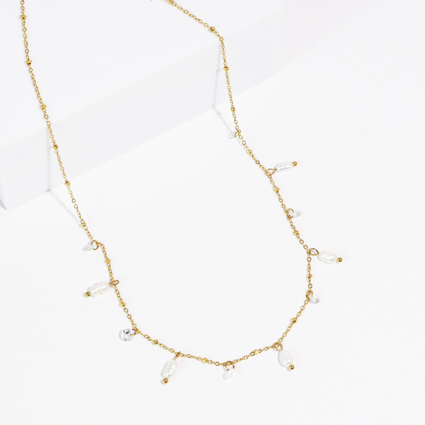 Pearl Drops Love Waterproof Necklace
