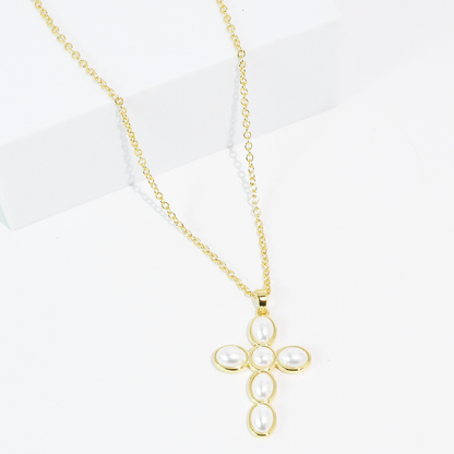 Pearl Promise Cross Necklace