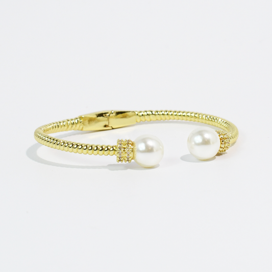 Pearl Serenity Gold Bangle