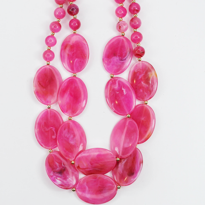 Colorful charms gold necklace featuring gemstone details, layered jewelry design, trendy accessory for women’s jewelry collections, boutique wholesale fashion necklace that is hypoallergenic, tarnish free, and waterproof jewelry with a cute aesthetic statement style