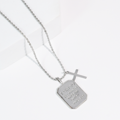Philippians 4:13 Silver Necklace
