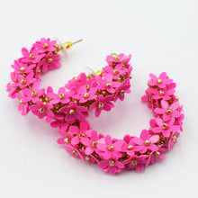 Load image into Gallery viewer, Pink Floral Hoop D85
