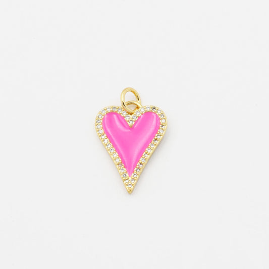 Pink Heart Charm CH-93