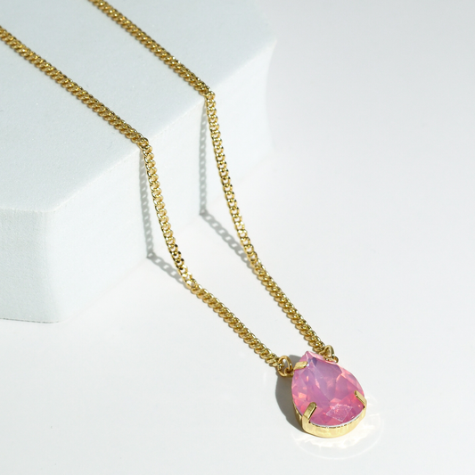 Colorful charms gold necklace featuring gemstone details, layered jewelry design, trendy accessory for women’s jewelry collections, boutique wholesale fashion necklace that is hypoallergenic, tarnish free, and waterproof jewelry with a cute aesthetic statement style