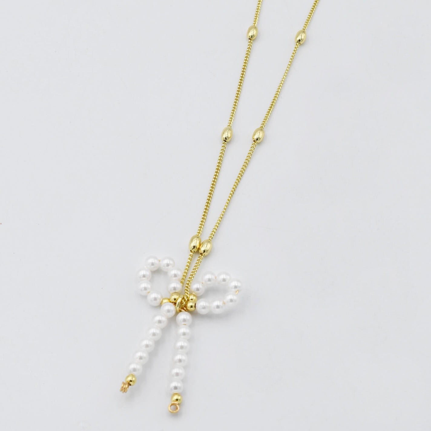 Pretty Pearl Bow Necklace I-22