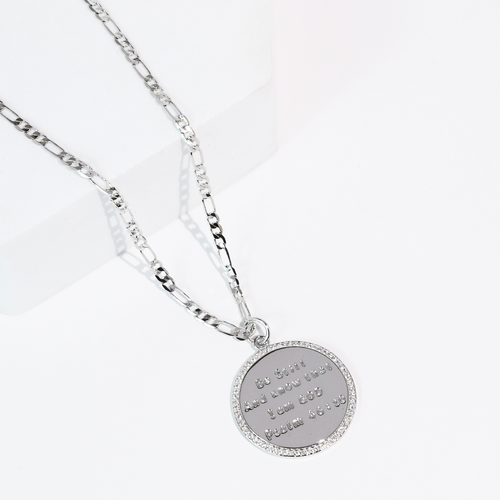 Psalm 46:10 Silver Necklace