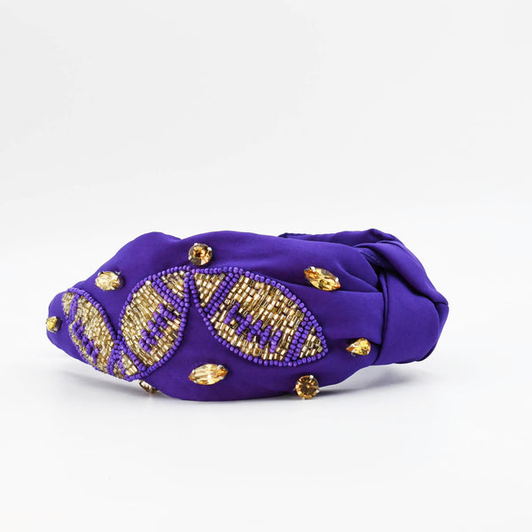 Purple/Gold Football Headband U41