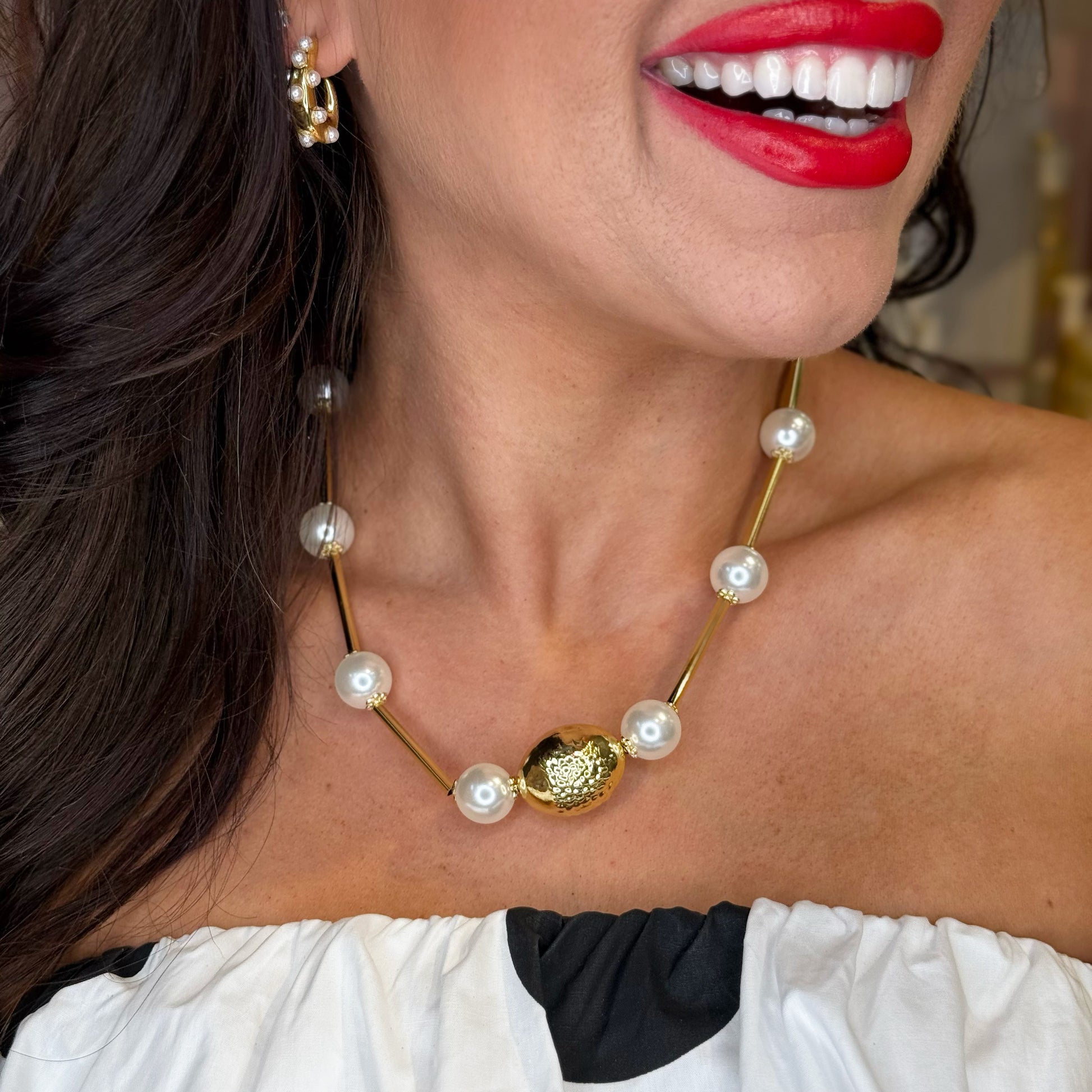 dainty gold necklace, layered design, boutique wholesale, womens accessories, statement piece, trendy style, waterproof, hypoallergenic, tarnish free