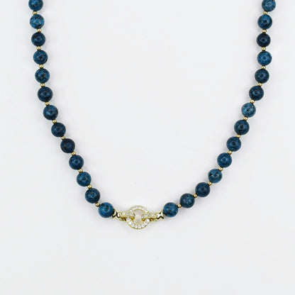 Colorful charms gold necklace featuring gemstone details, layered jewelry design, trendy accessory for women’s jewelry collections, boutique wholesale fashion necklace that is hypoallergenic, tarnish free, and waterproof jewelry with a cute aesthetic statement style