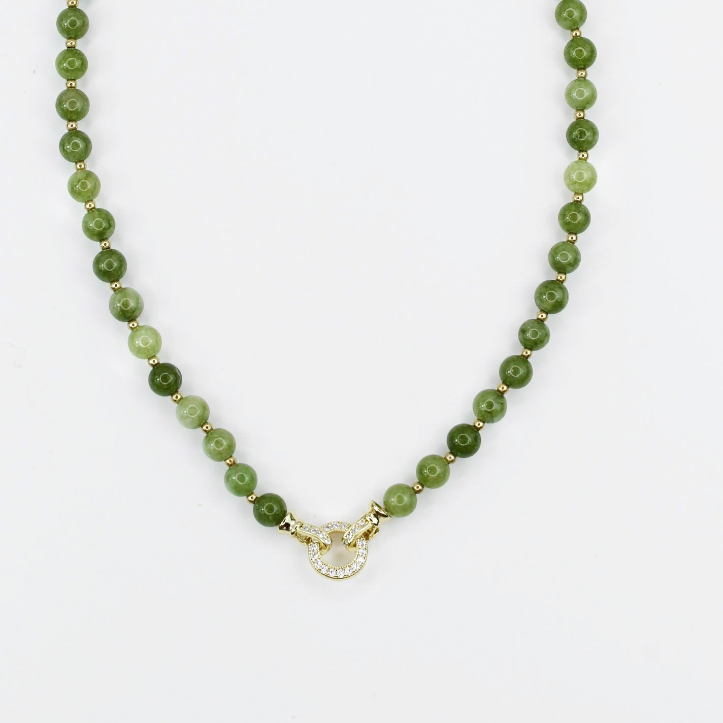 Colorful charms gold necklace featuring gemstone details, layered jewelry design, trendy accessory for women’s jewelry collections, boutique wholesale fashion necklace that is hypoallergenic, tarnish free, and waterproof jewelry with a cute aesthetic statement style