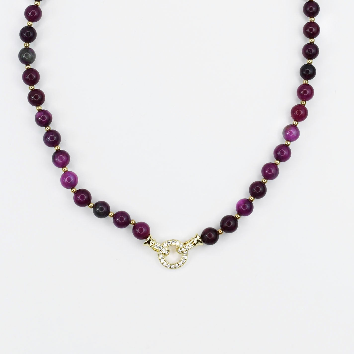 Colorful charms gold necklace featuring gemstone details, layered jewelry design, trendy accessory for women’s jewelry collections, boutique wholesale fashion necklace that is hypoallergenic, tarnish free, and waterproof jewelry with a cute aesthetic statement style