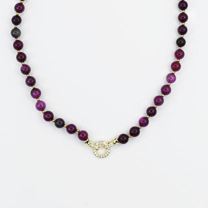 Colorful charms gold necklace featuring gemstone details, layered jewelry design, trendy accessory for women’s jewelry collections, boutique wholesale fashion necklace that is hypoallergenic, tarnish free, and waterproof jewelry with a cute aesthetic statement style