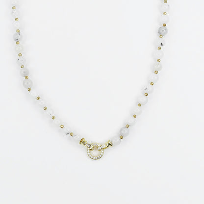Colorful charms gold necklace featuring gemstone details, layered jewelry design, trendy accessory for women’s jewelry collections, boutique wholesale fashion necklace that is hypoallergenic, tarnish free, and waterproof jewelry with a cute aesthetic statement style