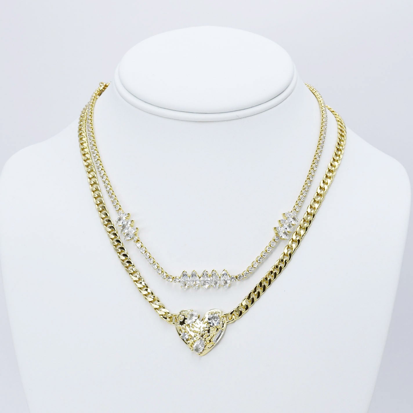 dainty gold necklace, layered design, boutique wholesale, womens accessories, statement piece, trendy style, waterproof, hypoallergenic, tarnish free