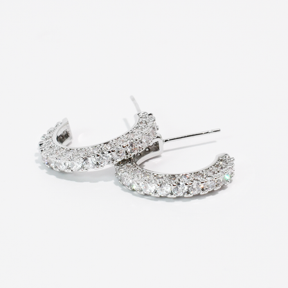Shine On Silver Hoop