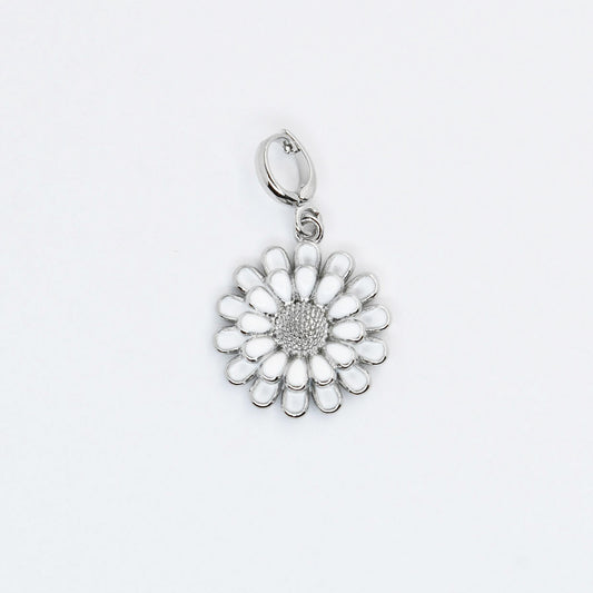Silver Daisy Flower Charm
