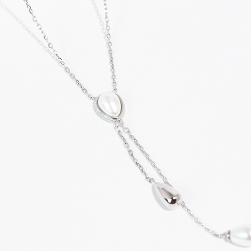 Waterproof Silver Drop Necklace