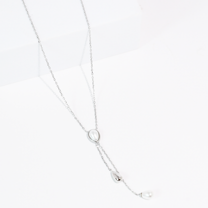 Waterproof Silver Drop Necklace