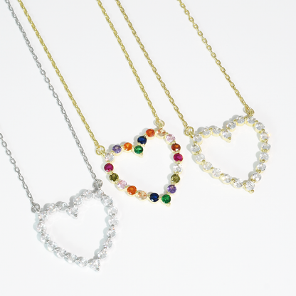 Sparkle Heart Gold Necklace