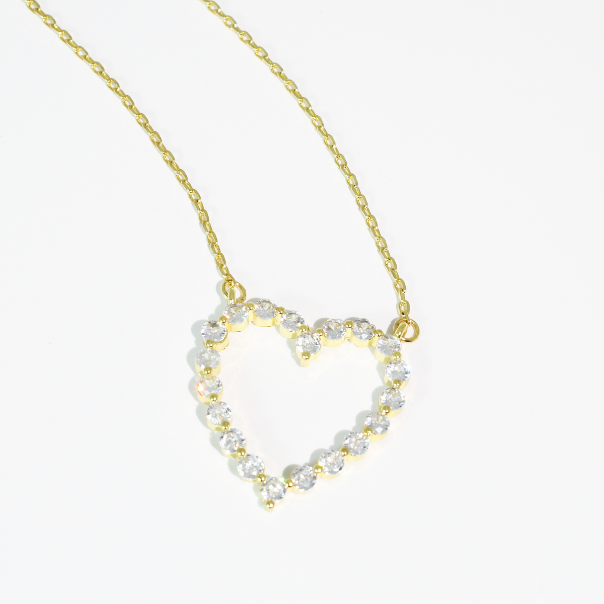 Sparkle Heart Gold Necklace