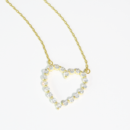 Sparkle Heart Gold Necklace