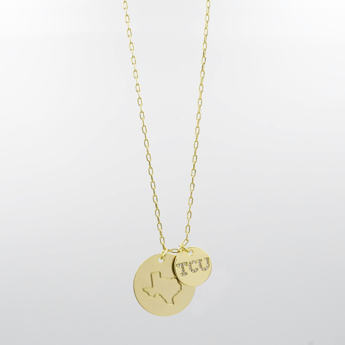 TCU Double Circle Necklace Gold T35