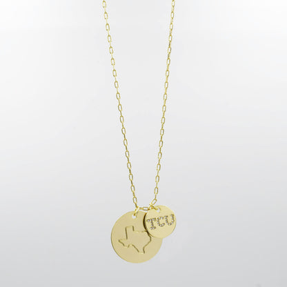 TCU Double Circle Necklace Gold T35