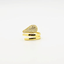 Load image into Gallery viewer, Gold Twisted Teardrop Ring

