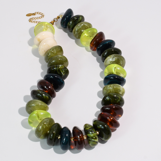 The Icon Olive/Amber Necklace