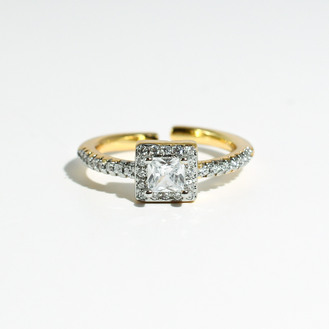 hypoallergenic ring, waterproof ring, tarnish free jewelry, boutique wholesale jewelry, dainty gold ring, gemstone statement ring, sparkly cubic zirconia ring, high quality jewelry gifts, elegant gold plated ring, trendy fashion ring, pastel gemstone ring