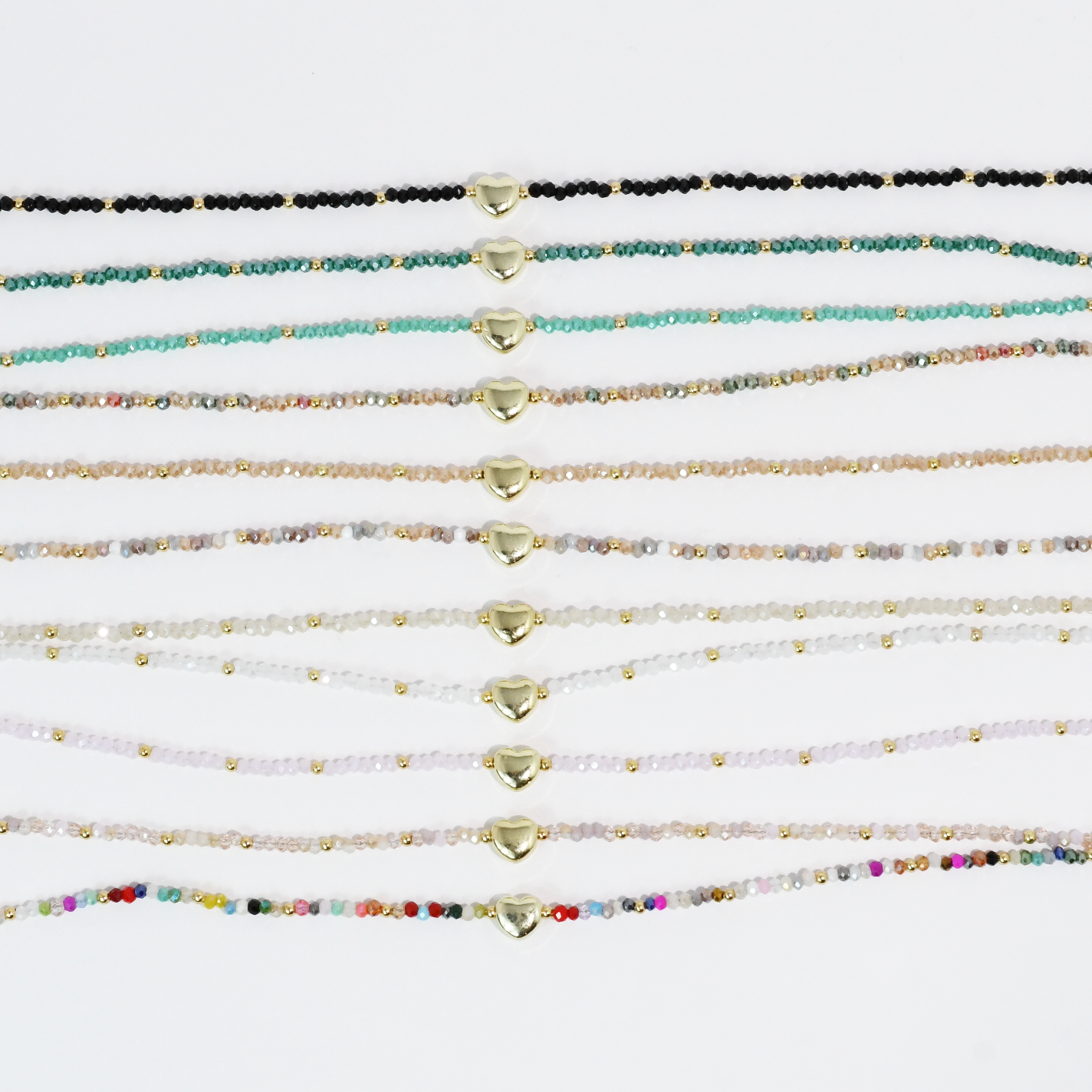 Tiny Gold Heartbeat Necklace