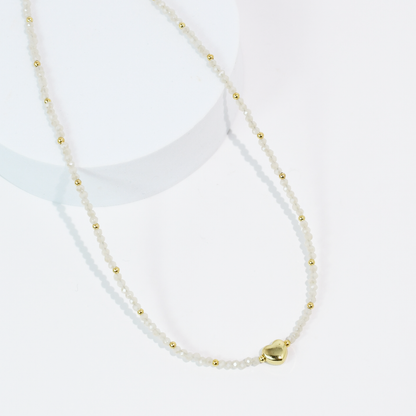 Tiny Gold Heartbeat Necklace