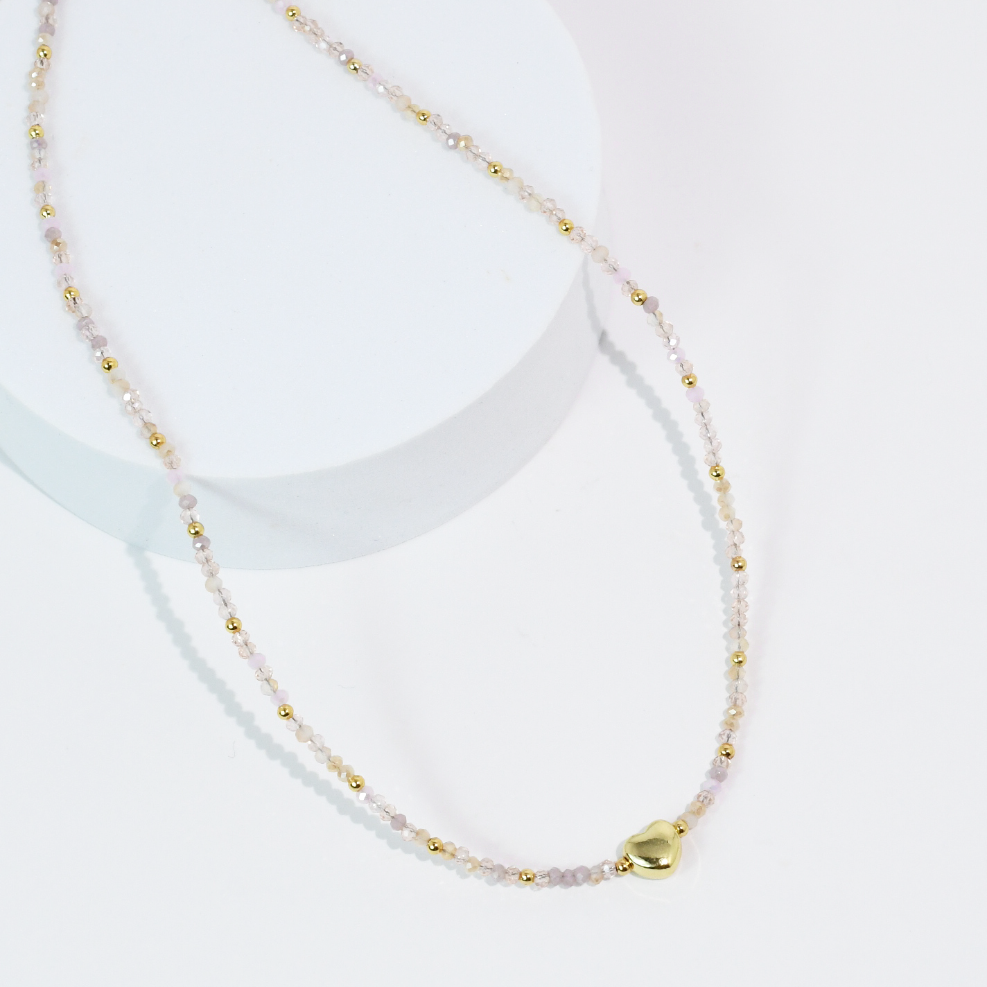 Tiny Gold Heartbeat Necklace