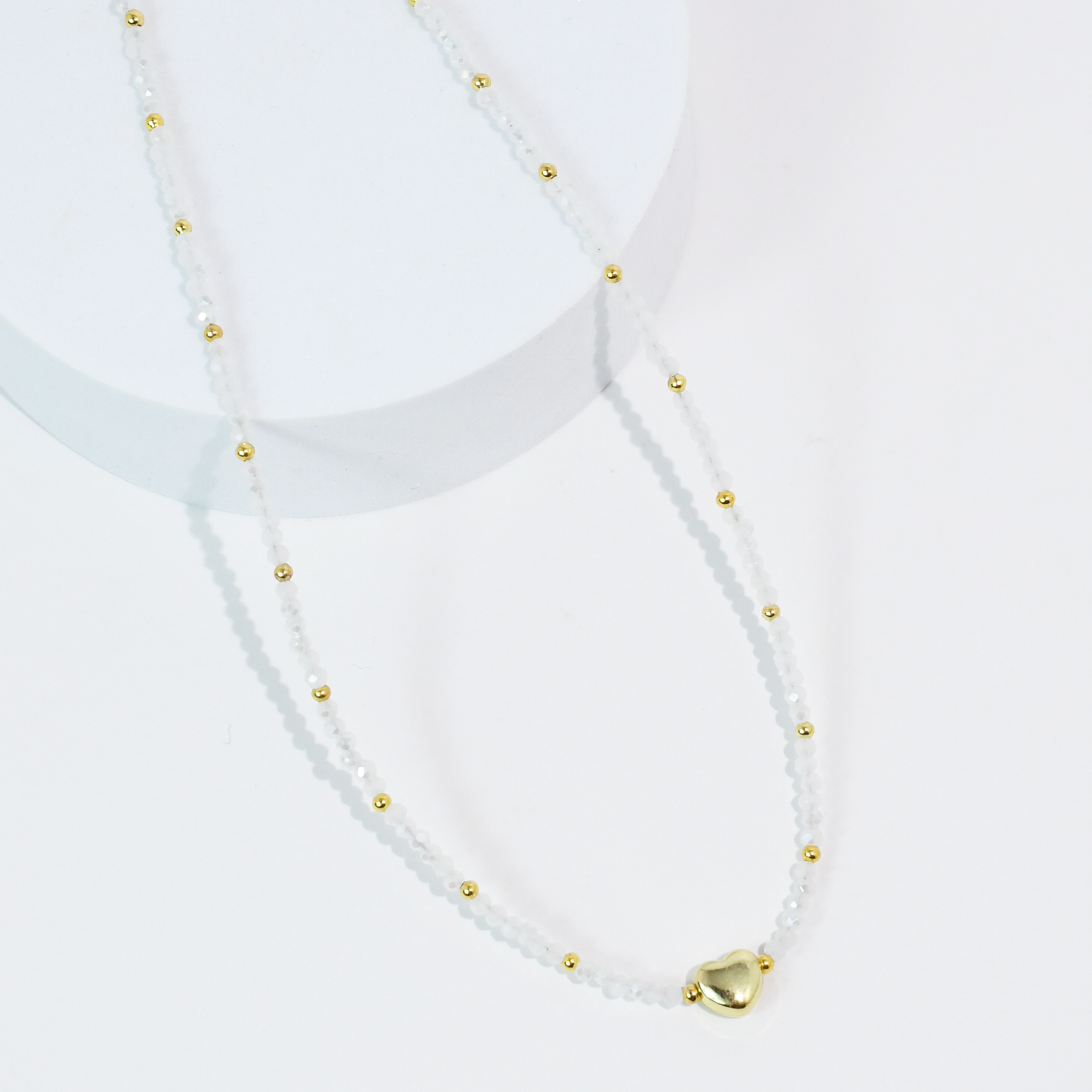 Tiny Gold Heartbeat Necklace