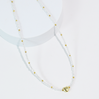 Tiny Gold Heartbeat Necklace