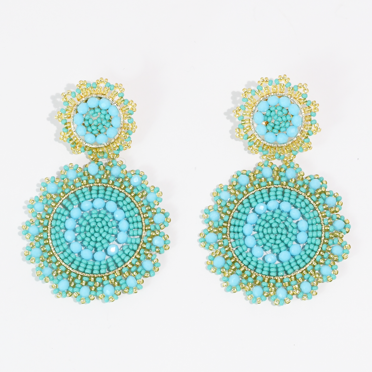 Turquoise Bloom Beaded Earring
