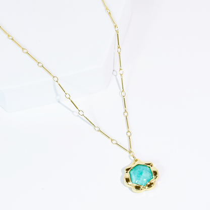 Turquoise Petal Kiss Necklace