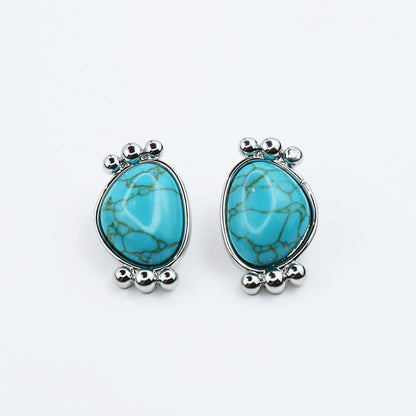 Turquoise Silver Serenity Studs