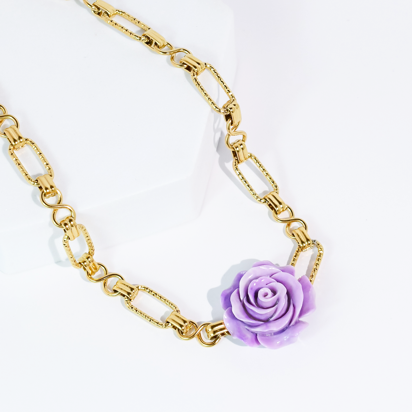 Violet Bloom Chain Necklace