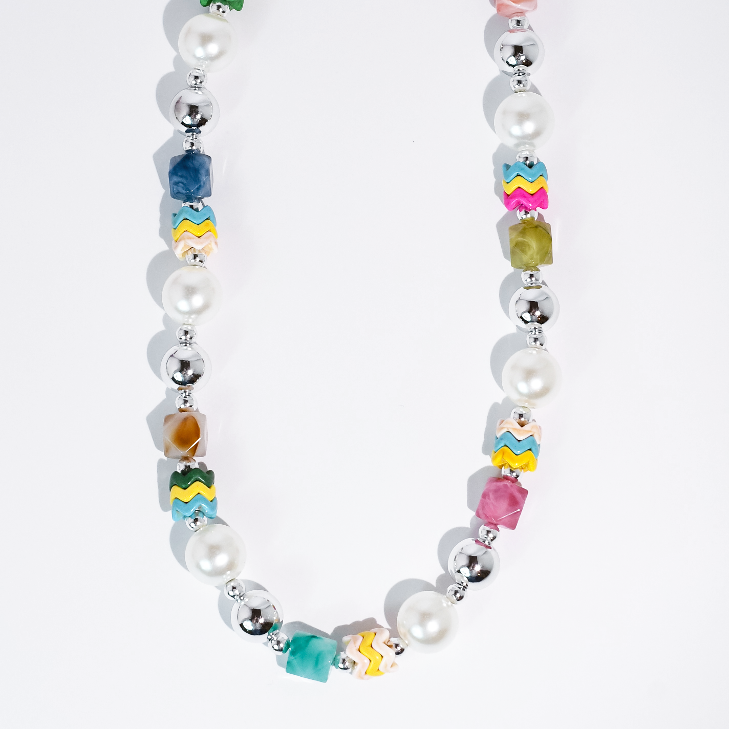 Ziggy Pearl Pop Silver Necklace