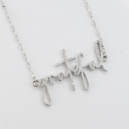 Grateful Silver Necklace I-45